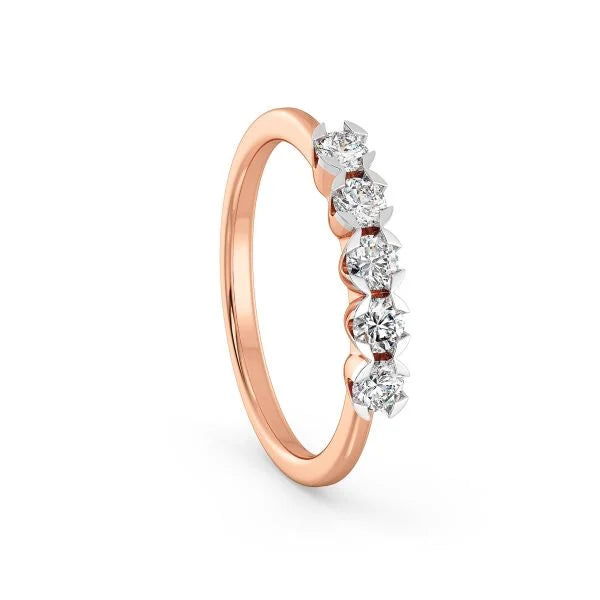 Band Ring with Lab-Grown Diamonds - 14K & 18K Gold Elegant Design