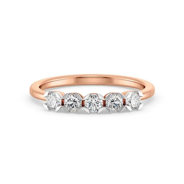 Band Ring with Lab-Grown Diamonds - 14K & 18K Gold Elegant Design