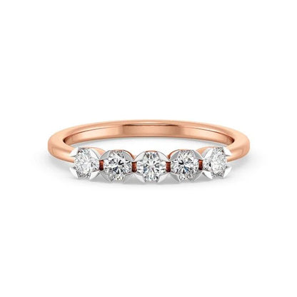 Band Ring with Lab-Grown Diamonds - 14K & 18K Gold Elegant Design