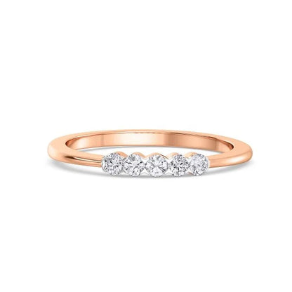 Band Ring with Lab-Grown Diamonds - 14K & 18K Gold Elegant Design