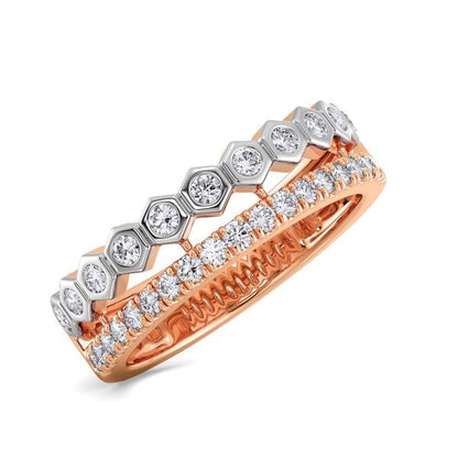 Band Ring with Lab-Grown Diamonds - 14K & 18K Gold Elegant Design