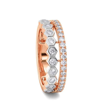 Band Ring with Lab-Grown Diamonds - 14K & 18K Gold Elegant Design