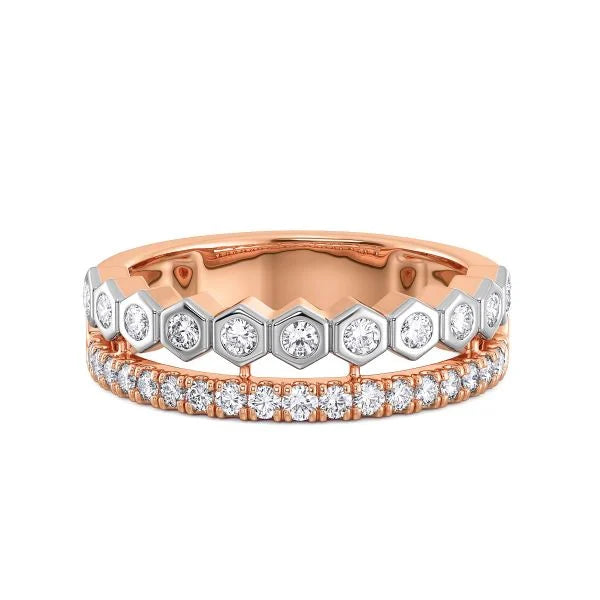 Band Ring with Lab-Grown Diamonds - 14K & 18K Gold Elegant Design