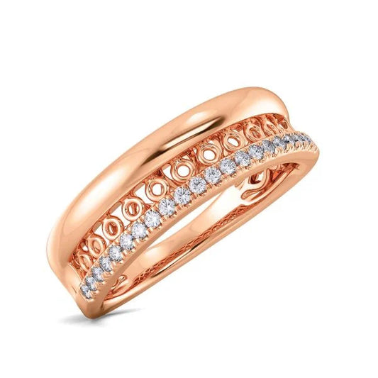 Band Ring with Lab-Grown Diamonds - 14K & 18K Gold Elegant Design